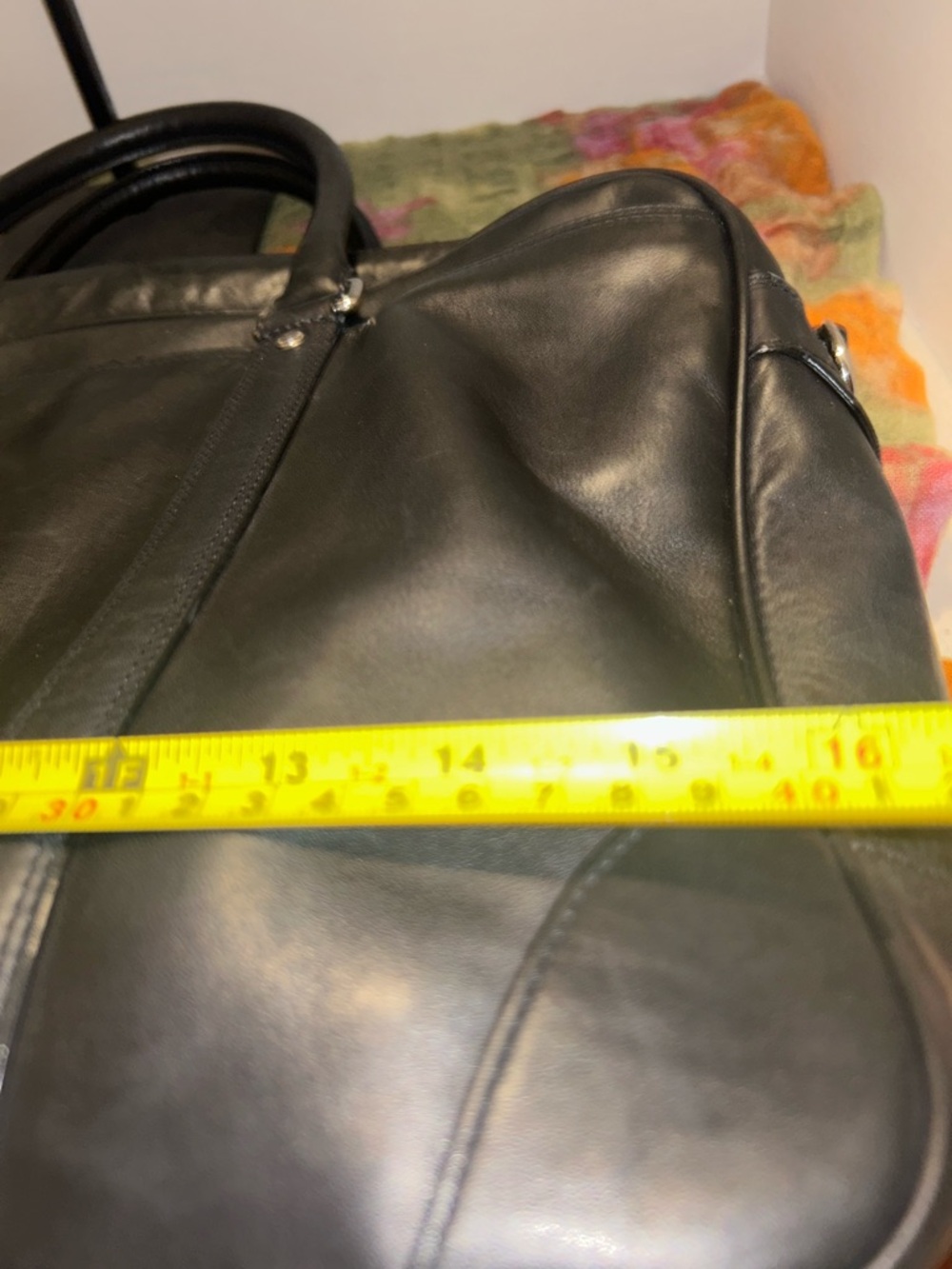 Coach Sleek Black Leather Men's Briefcase Tote - Picture 13 of 15